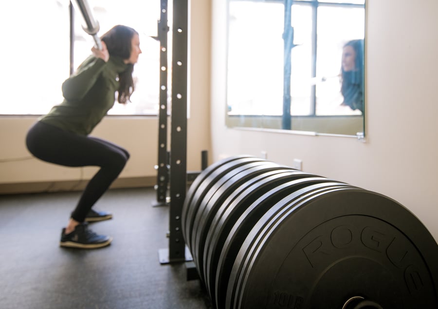 A client squatting in the rack beside the plate tree in the Equipment Room.