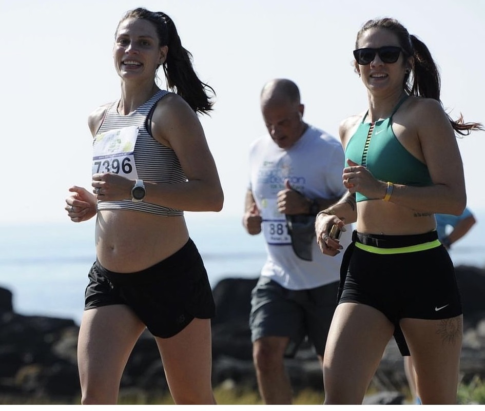 Dr. Ashten racing Beach to Beacon six months pregnant.