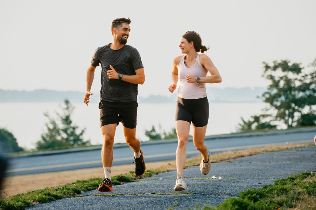 Ashten on a run along the Eastern Prom in Portland, Maine with her husband Kelton.