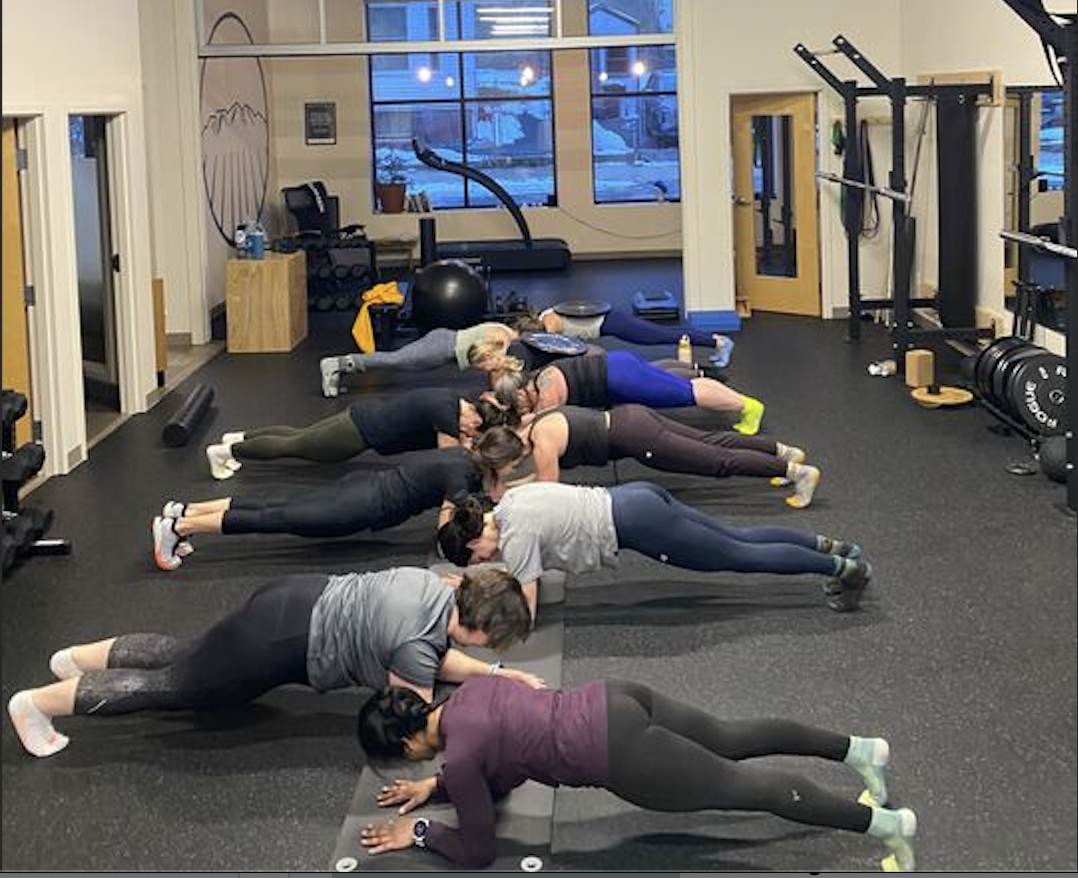 Runners doing planks at Steady State at our Durable Runners Strength class Runners doing planks at Steady State at our Durable Runners Strength class