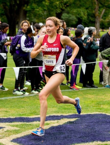 Dr. Aisling Cuffe running cross country for Stanford.