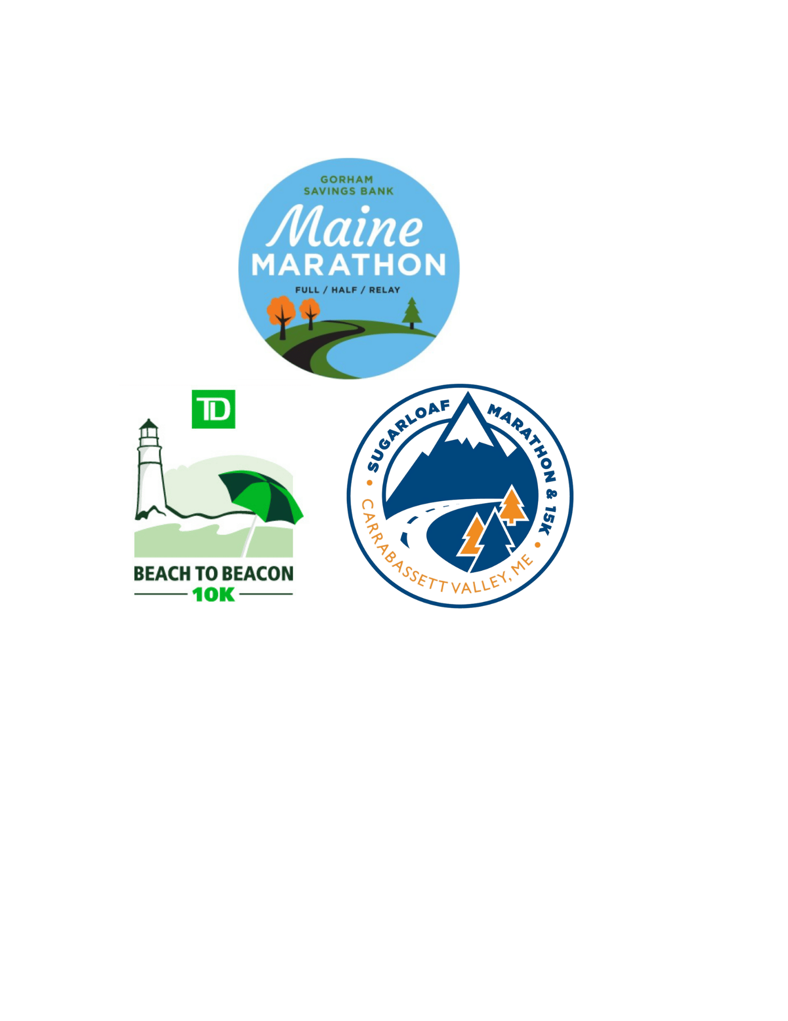 Logos of big Maine distance running races that Steady State participates in as an exhibitor or race sponsor. Logos of big Maine distance running races that Steady State participates in as an exhibitor or race sponsor.