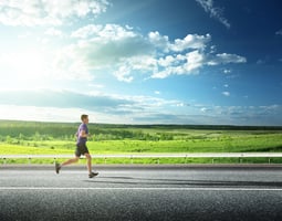 A runner running on the road.