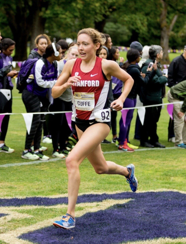 Dr. Aisling Cuffe running cross country for Stanford.